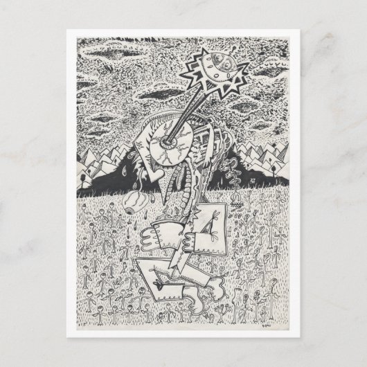 Carte Postale Alien Invasion, ou The Seeding, par Brian Benson (Devant)