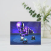 Carte Postale Alien Jouer au pool (Debout devant)