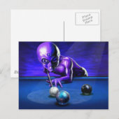 Carte Postale Alien Jouer au pool (Devant / Derrière)