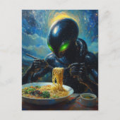 Carte Postale Alien manger Ramen (Devant)