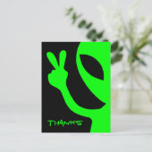 Carte Postale Alien Merci Peekaboo Noir et Vert (Debout devant)