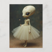 Carte Postale Alien mignon unique en robe (Devant)