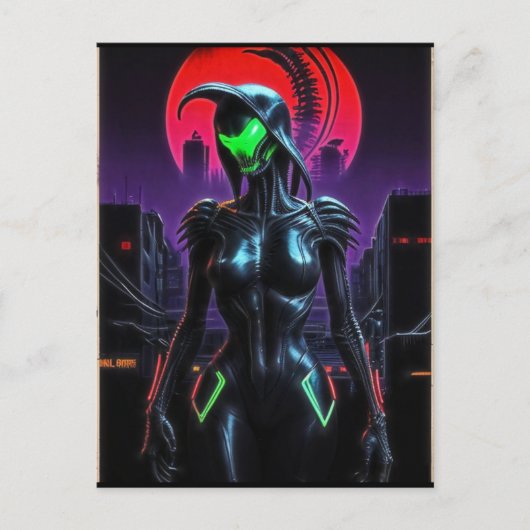 Carte Postale Alien Raven 03 (Devant)