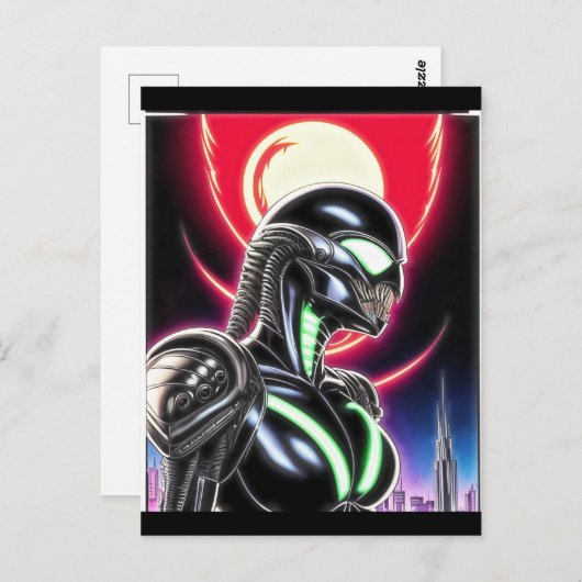 Carte Postale Alien Raven 19 (Devant / Derrière)