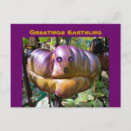 Carte Postale Alien Salutations Earthling drôle de nourriture ca (Devant)
