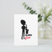 Carte Postale Alien Sax, musicien extraterrestre (Debout devant)
