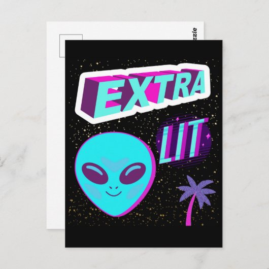 Carte Postale alien supplémentaire éclairé (Devant / Derrière)