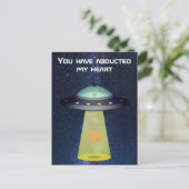 Carte Postale Alien UFO Valentine : Vous avez enlevé mon coeur (Debout devant)