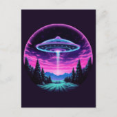 Carte Postale Alien vaisseau spatial rétro futuriste (Devant)