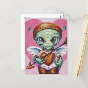 Carte Postale Alien Valentine Cupid