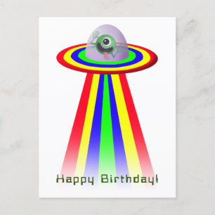 Carte Postale Alien venant à l'anniversaire