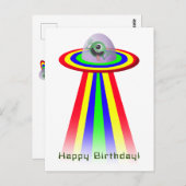 Carte Postale Alien Vient à l'anniversaire (Devant / Derrière)
