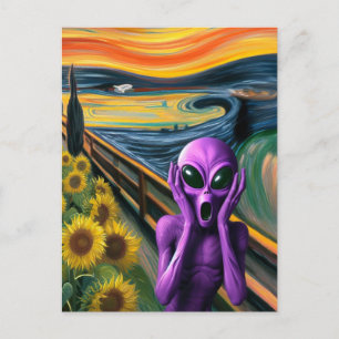 Carte Postale Alien violet hurlant