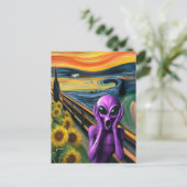 Carte Postale Alien violet hurlant (Debout devant)