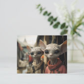 Carte Postale Aliens à côté : Chats Cool (Debout devant)