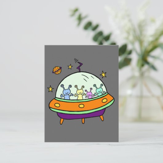 Carte Postale Aliens amicaux (Debout devant)