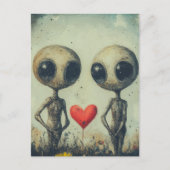 Carte Postale Aliens amoureux (Devant)