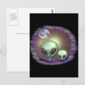 Carte Postale Aliens gris (Devant / Derrière)