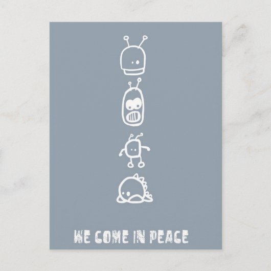 Carte Postale Aliens mignons (Devant)