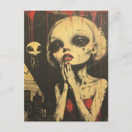 Carte Postale Aliens Scifi Imaginaire (Devant)