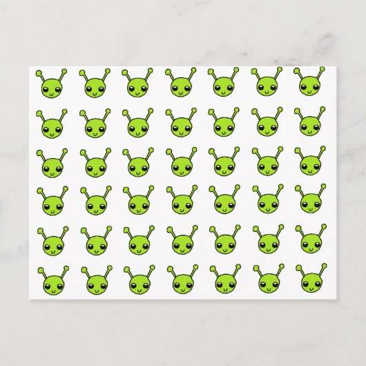 Carte Postale Aliens verts mignons (Devant)