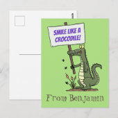 Carte Postale Aligator de crocodile drôle avec dessin animé (Devant / Derrière)