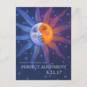 Carte Postale Alignement parfait du soleil et de la lune