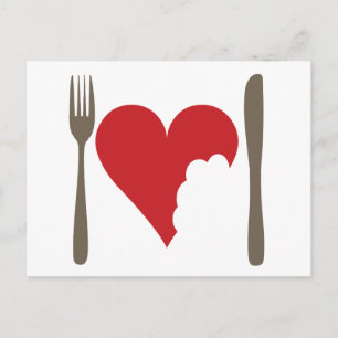 Carte Postale Alimentation d'amour, coeur d'amour