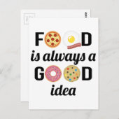 Carte Postale Alimentation Lover I - Citation "La nourriture est (Devant / Derrière)