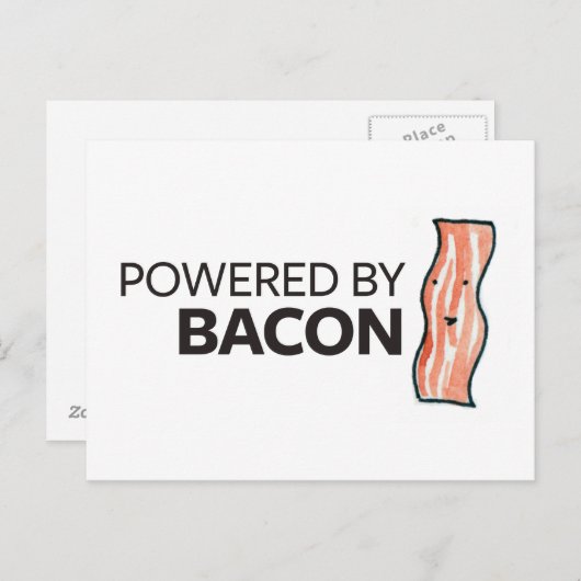 Carte Postale Alimenté par Bacon (Devant / Derrière)