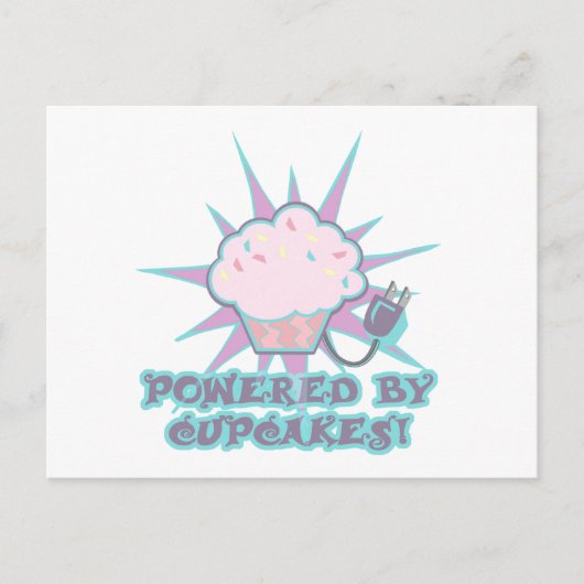 Carte Postale Alimenté par Cupcakes (Devant)