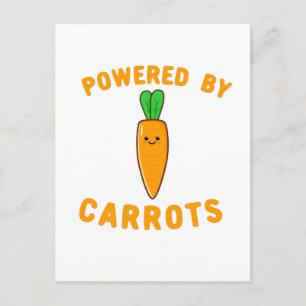 Carte Postale Alimenté Par Des Carottes - Joli Visage De Carotte