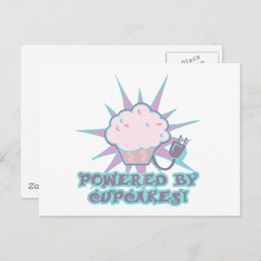 Carte Postale Alimenté Par Des Cupcakes (Devant / Derrière)