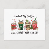 Carte Postale Alimenté par du café et la joie de Noël (Devant)