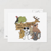 Carte Postale Alimenter les animaux (Devant / Derrière)