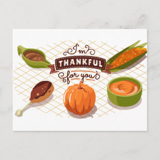 Carte Postale aliments de Thanksgiving