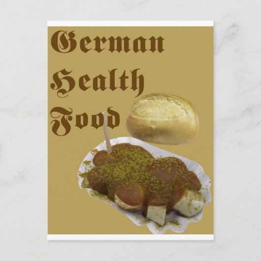 Carte Postale Aliments santé allemands (currywurst) (Devant)