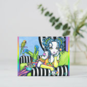 Carte postale "Alisha" Candy Rainbow Parrot Fae Ar (Debout devant)
