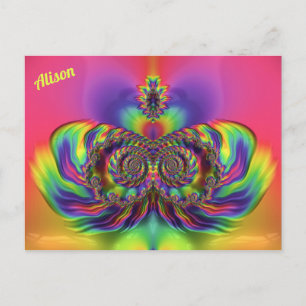 Carte Postale ALISON ~ Motif de conception 3D ~ Multi Couleurs