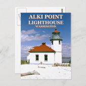 Carte Postale Alki Point Lighthouse, Seattle Washington Postcard (Devant / Derrière)