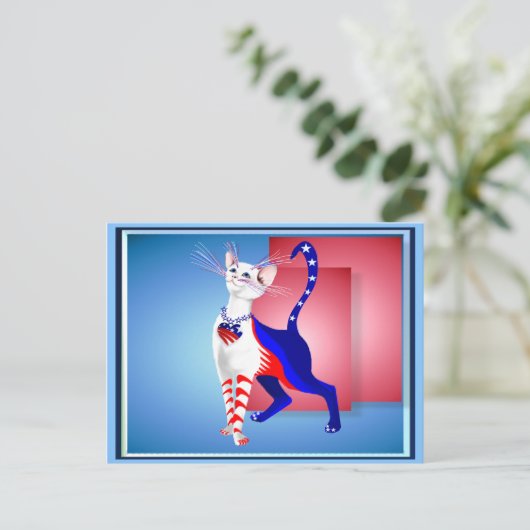 Carte postale All American Cat (Debout devant)