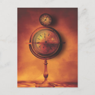 Carte Postale All the Time in the World Steampunk Horloge Globe
