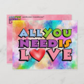 Carte postale All You Need Is Love (Devant / Derrière)