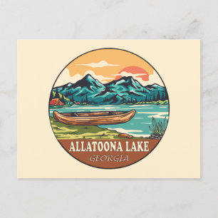 Carte Postale Allatoona Lake Georgia Emblem Pêche nautique