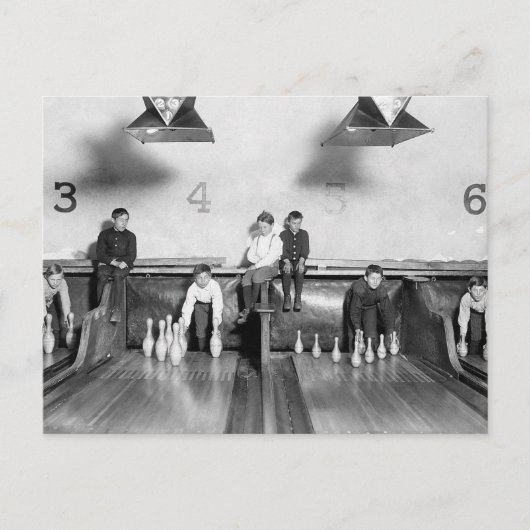 Carte Postale Allée de bowling d'arcade, 1909 (Devant)