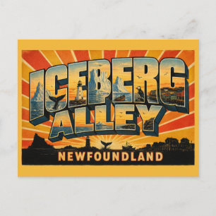 Carte Postale Allée des Icebergs Terre-Neuve Géants Antiques