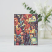 Carte Postale Allée japonaise au festival des lanternes d'automn (Debout devant)