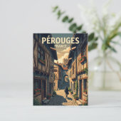 Carte Postale Allée médiévale de Pérouges France (Debout devant)