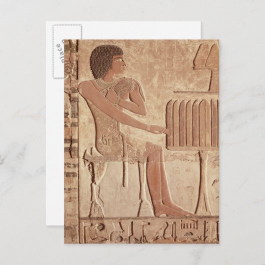 Carte Postale Allégement représentant le défunt assis (Devant / Derrière)