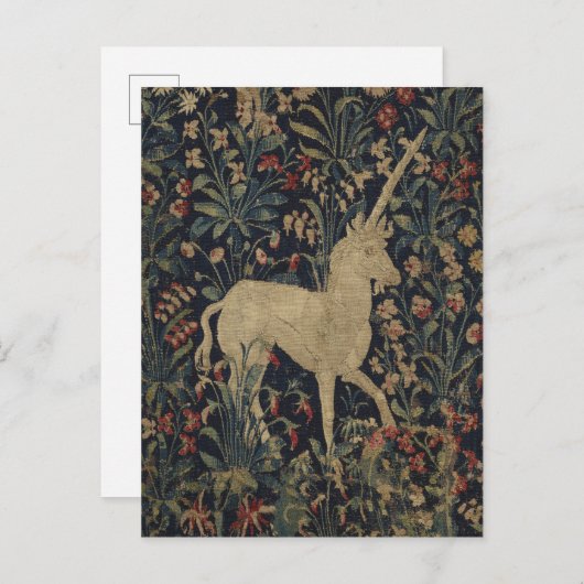 Carte Postale Allegorical "Millefleurs" Tapestry with Animals (Devant / Derrière)